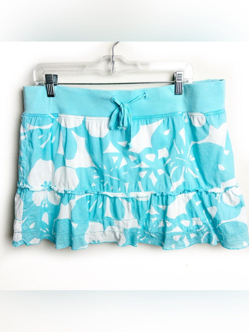 Y2K Tropical Floral Hawaiian Hibiscus Mini Skirt | Mossimo | XXL